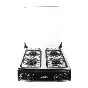 Estufa de Sobremesa Abba Gas Propano 4 Puestos QL.Tapa Vidrio - Negro