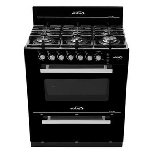 Estufa con Horno Abba 6 Puestos Gas Propano Asador Negro RG8033GT