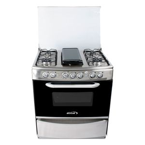 Estufa con Horno Abba 6 Puestos Gas Propano Gratinador Platino - RG8024PLATINOPRO