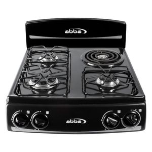 Estufa de Sobremesa Mixta Abba Gas Propano 4 Puestos QA - Negro