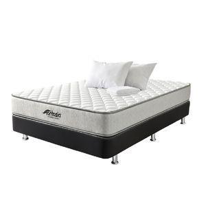 Combo Colchón Fantasía Tradition Semix 140x190 + Base Cama + 2 almohada + Protector Damasco