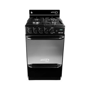 Estufa De Piso Abba Majestic 4 Puestos Gas Propano Vidrio Reflectivo Negro AT2033GT