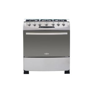Estufa de Piso Haceb Orégano 76cm 6 Puestos Gas Propano Negra-inox ESTUFAOREGANO76VFGPINOX