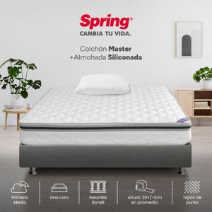 Combo Colchón Spring Master Sencillo 100 x 190 cm + Almohada Siliconada