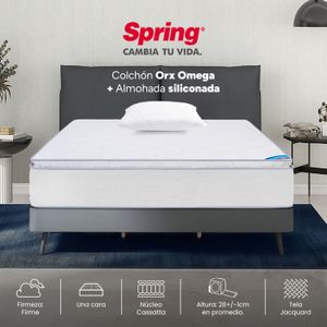 Combo Colchón Spring Ortorelax Omega Sencillo 100 x 190 cm + Almohada Siliconada