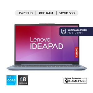 Portátil Lenovo IdeaPad Slim 3 15.6" 151AH8 Core i3 8GB RAM 512GB SSD Azul (Sin IVA)